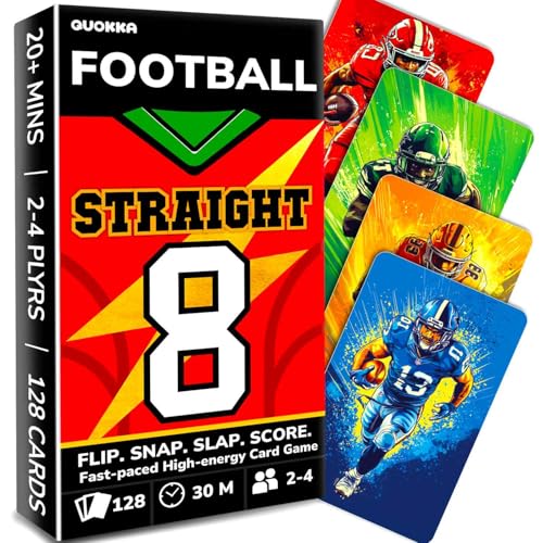 Quokka Football Fast-Paced Card Game for Kids & Adults – 128 Cards & Easy Rules – Quick & Fun Matching Game – 2-4 Players – Ages 8+ – Perfect for Family Games Night, Travel and Parties
