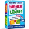QUOKKA History Board Games for Kids and Adults – Family Board Games for Family Game Night – Higher or Lower Trivia Cards for Kids 8-12 – Guess Fun Questions – Educational Card Game for Families&Teens