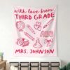 QUYNHANH Personalized Classroom Banner Custom Teacher Name Sign Third Grade