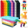 QUYSK 300 Pcs Linking Cubes for Math with Storage Boxes, Kids Counting Blocks for Math STEM Connecting Cubes Math Manipulatives Classroom Learning Supplies for Preschool and Elementary Aged Kids