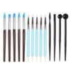QVEZPRYX Pottery Tools 14 Sets of Stone Plastic Clay Silicone Spot Drill Pen Indentation Black Stick Modeling