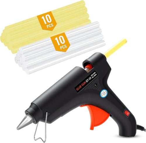QwikFix 100W Full Size Hot Glue Gun Dent Reomval Kit with 20Pcs High Adhesion Glue Sticks (7/16"), Fast Preheating Hot Melt Glue Gun and Sticks Set for Craft DIY and Quick Home Repairs