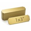 QWORK 30 Pcs Laser Engraved Name Plates, 1" x 3" Brushed Stainless Steel Gold Personalized Plaque Blank Metal Tags with Adhesive Backing for Trophies, Frames & Awards – Notched Corner