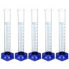 QWORK Borosilicate Glass Graduated Cylinder Set - 5PCS, 100ml, Heat and Chemical Resistant with Shatter-Proof Design, 3mm Wall Thickness