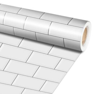 Qyeahkj 17.7in x 20ft Bulletin Board Paper Roll Bulletin Board Background Paper Fade Resistant Classroom Decoration Poster Art Craft Home Wall Education Decor Supplies White Tile