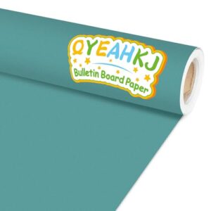 Qyeahkj 17.7in x 20ft Bulletin Board Paper Roll Bulletin Board Background Paper Fade Resistant Classroom Decoration Poster Art Craft Home Wall Education Decor Supplies Eucalyptus Green