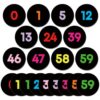 Qyeahkj 61Pcs Classroom Number Cutouts - Black & Colorful Number Line Bulletin Board Decor Black Colorful Educational Accent Cards with Numbers 0-59 for Teachers Students Wall School Home Decorations