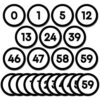 Qyeahkj 61Pcs Classroom Number Cutouts - Classic Black Number Line Bulletin Board Decor Classic Black Educational Accent Cards with Numbers 0-59 for Teachers Students Wall School Home Decorations