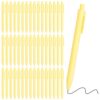 qztavyni 25 Pcs Ballpoint Pens Bulk – Pastel Yellow – Cute Pens Bulk with Black Ink – Retractable 0.5mm for Office & Journaling(Pastel Yellow)