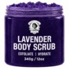 Rachel's Best Soaps Lavender Moisturizing Body Scrub - Exfoliating Scrub with Sea Salt, Shea Butter, Aloe Vera - Softens and Smooths Dry Skin - 7.4 Oz
