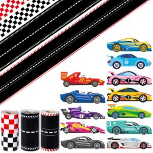 Racing Car Bulletin Board Border Set Checkered Flags and Race Track Bulletin Board Borders with Car Stickers Racing Theme Classroom Decorations for Back to School Home Office Chalkboard Decor Supplies