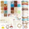 RACIOCK Jewelry Making Kit with 1 Pearl Necklace Gift for Adults Women, 2000Pcs Natural Stone Beads, Irregular Gemstone Chips with Wooden Beads for Bracelet Ring Earring Necklace & DIY Craft Making