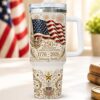 Raevaki Personalized 250th Anniversary Of America Tumbler - Custom Patriotic USA Flag 1776-2026 Gifts - 3D Effect US Eagle Freedom Cup 40oz A3 - American Independence Celebration Gifts For Men Women