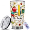 Raevaki Personalized Teacher Tumbler - Gifts For Teachers - Custom 2D Flat Back To School Cup T13 - Classroom Tumbler - Teacher's Day, Graduation, Birthday Gifts For Teachers, Educator