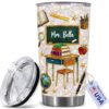 Raevaki Personalized Teacher Tumbler - Gifts For Teachers - Custom 2D Flat Back To School Cup T11 - Classroom Tumbler - Graduation, Teacher's Day, Birthday Gifts For Teachers, Educator