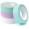 RAHHLIZS 4 Rolls Washi Tape Set Self-Adhesive Decorative Colorful Masking Tape Thin Washy Tapes for Crafts Scrapbooks Planners Gifts Wrapping DIY Journals Decor