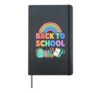 Rainbow Back To School Supplies Hardcover Journal, Black
