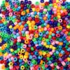 Rainbow Opaque Mix – Multi-Color Pony Beads for Bracelets & Jewelry, Made in USA - 500 pcs, 6x9mm Large Hole Plastic Beads for Kandi Crafts, Concert Festival Bracelets, Necklaces, Arts & Crafts