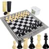 RAINBOW TOYFROG King Size Giant Chess Set with 10 Inch Pieces - Oversized Plastic Chess Game for Indoor/Outdoor Use with Waterproof Mat and Storage Box for Kids Adults Family Fun