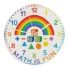 Rainbow Wall Clock, Playful Colorful Numbers Shapes Everyday Rainbow Analog Wall Clock for Living Room Bathroom Hallway Entryway Decor 11.6x11.6 Inches