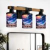 RAINFALLARING Vanity Lights for Bathroom Wall Lights for Bedroom Living Room Astronauts Exploring Planet Colorful Space Glowing Planets Modern Bathroom Light Fixtures Wall Sconces 3 Light Home Decor