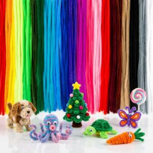 RAINFLOW Pipe Cleaners Bulk for Crafts - 200 PCS Chenille Stems 20 Colors
