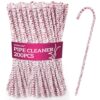 RAINFLOW White Pipe Cleaners 200pcs - Chenille Stems Glass Pipe Cleaner Disposable Cleaning Tool for Instruments Craft Accessories Flexible Absorb 6.3X0.16Inch (Red Dot)