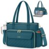 RAINSMORE Teacher Bag for Women, 15.6" Laptop Work Tote, 40oz Cup Holder