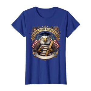 Raising Other People's Kids Funny Teacher Design T-Shirt, Women, Royal Blue, X-Large