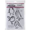 Ranger Dina Wakley Media Cling Stamps 6"X9", Scribbly Birds