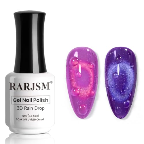 RARJSM 3D Nail Art Water Drop Gel Nail Polish Clear Water Droplet Rain Drop Effect 15ml No Wipe Glossy Mirror Shine Sculpting Gelpolish Soak Off Single Bottle Curing Requires for Home Salon Manicure