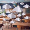 RattanView 15 Pcs Large 3D Cloud Decorations for Ceiling Felt Hanging Clouds Ornament Hanging Ceiling Wall Banner for Baby Shower Birthday Wedding Party Backdrop Supplies