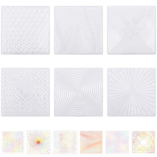 RattanView 6 Set Optical Illusion Rubbing Plates 7.5 Inch Texture Plates for Crayon Clay Pencil Embossing 3D Visual Effect DIY Arts and Crafts Kit for Home School Classroom Art Supplies
