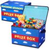 RattanView Cloud Theme Classroom Treasure Chest Box Foldable Storage with Lid Prize Chests Teachers Toy Prizes Awards Treasures Boxes for Classroom Kid Student Reward Nursery Playroom School Decor