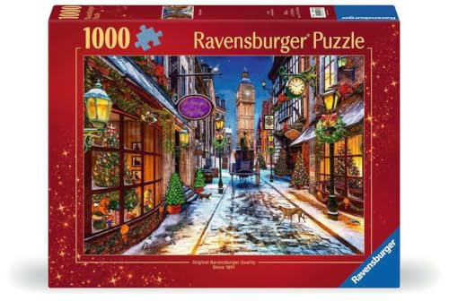 Ravensburger - Christmastime - 1000 Piece Jigsaw Puzzle - Dazzling Turn of The Century London City Scene in Stunning Detail - Premium Quality - Ages 12+