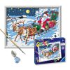 Ravensburger - CreArt - Night Before Christmas - Paint by Number Kit - Exciting Scene with Santa in his Sleigh and Reindeer - Premium Paints for That Magical Quality - Ages 7+