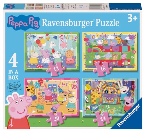 Ravensburger - Peppa Pig Puzzles Pack Of 4 | Puzzle 3 Years Or Over | Gift Child 3 Years Or Over 72 Pieces | Kids Puzzles 19 X 14 Cm | Ravensburger Puzzle
