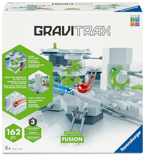 Ravensburger GraviTrax Fusion Action‑Set - Gravity & Magnetic Marble Run System - Advanced STEM Engineering Toy - Multi‑Level Building, Critical Thinking & Problem‑Solving - Ages 8+