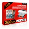 RAZCC Laminating Sheets, 200 Pack Clear Thermal Laminating Plastic Paper Laminator Sheets, 9 x 11.5-Inch, 5mil, Ideal Office or School Supplies