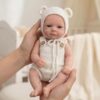 RBBABY 12" Lovely Reborn Baby Dolls Girl, Soft Elastic Full Body Premium Flexible Solid Silicone Newborn Babies, Open Eyes with White Clothes Set Xmas Birthday Gift for Kids & Collectors