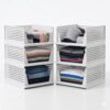 RBOHKO 6 Pack Folding Stackable Wardrobe Drawer Storage Organiser | Closet Organizers and Storage Stackable Storage Bins | Closet Storage Toy Storage Underbed Storage Storage Baskets Home Organisation