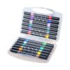 RBRMHM Double Tip Scintillate Art Indicators with Soft Flexible Brush Tips for Primary Undertakings and Creative Painting Tasks