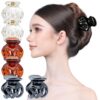 RC ROCHE 6 Pcs Octopus Hair Claw Clips for Thick Hair, Medium Brown Black