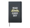 Read Every Day Teacher Reading School Book Club Literacy Hardcover Journal, Black