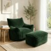 Reading Bean Bag Chair for Adults, Density Foam Lounge Chair (Green)