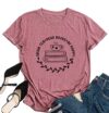 Reading T-Shirt for Women Drink Tea Read Books Be Happy Shirt Casual Short Sleeves Tees Book Worm Tops Pink S