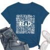 Read Shirt for Women-Cute Bookworm Short Sleeve Readers Gonna Read Tee Shirt Gift for Book Lovers Tee Tops B-Blue