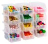 ReadySpace Plastic Containers for Organizing and Storage Bins for Drawers, Desks, Office Organization, and Garage, Stackable Bins, Extra-Small (3" x 5" x 4"), 12-Pack, Clear