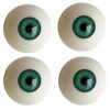 Realistic Acrylic Eyeball, 2 Pairs Plastic Hollow Eyeball, 30mm Beige Diameter Half Round Fake Eyes for Halloween Party Decor Art Dolls Props, Green