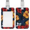 Realistic Hawaiian Flowers Reusable Badge Holders, Waterproof ID Card Holder